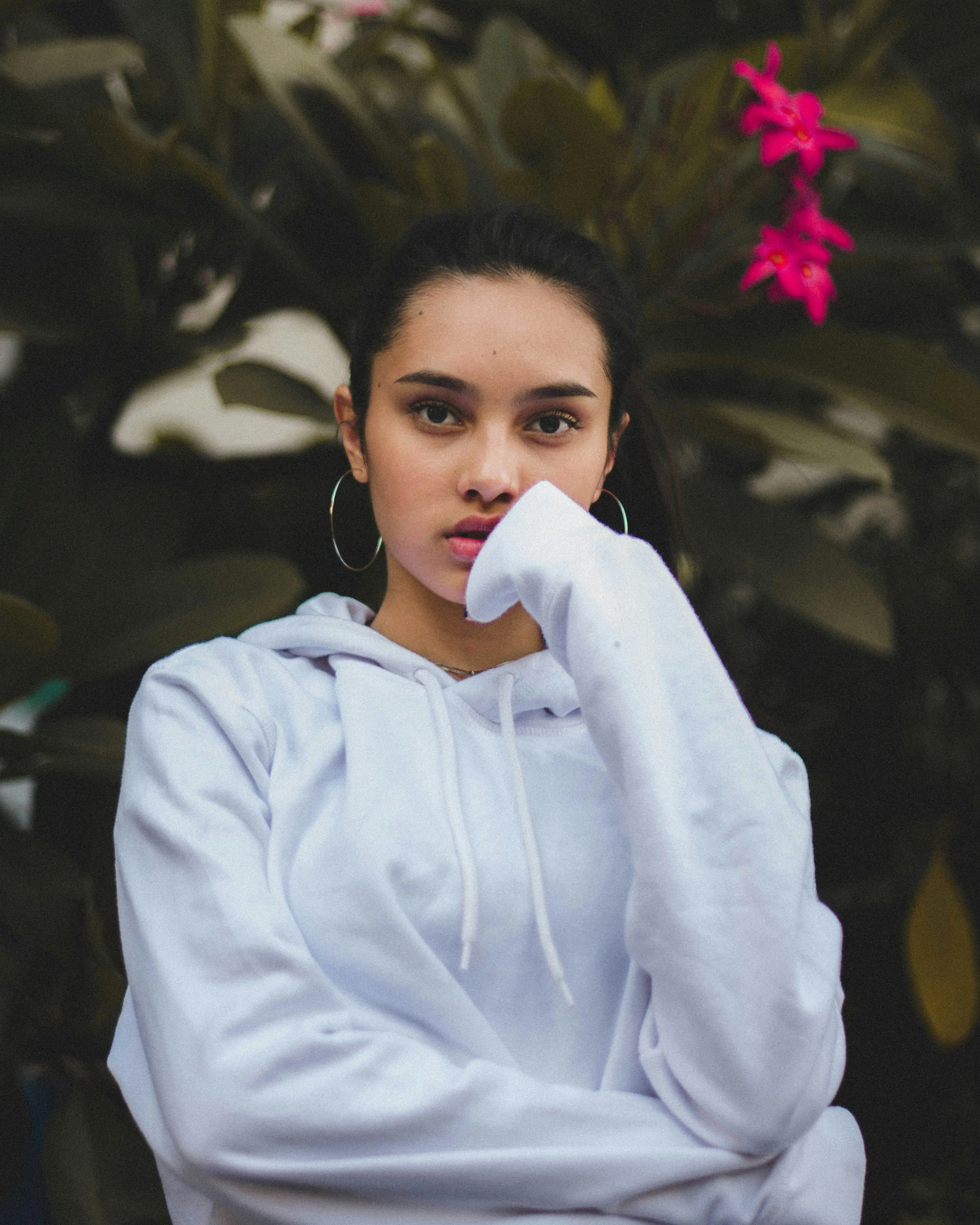 Black hoodie product shot